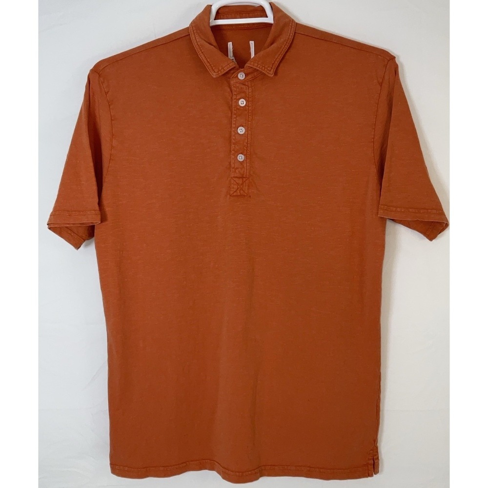 NWOT Men Johnnie-O‎ Original 4 Button Polo No Pocket Coastal Wash Orange Shirt M